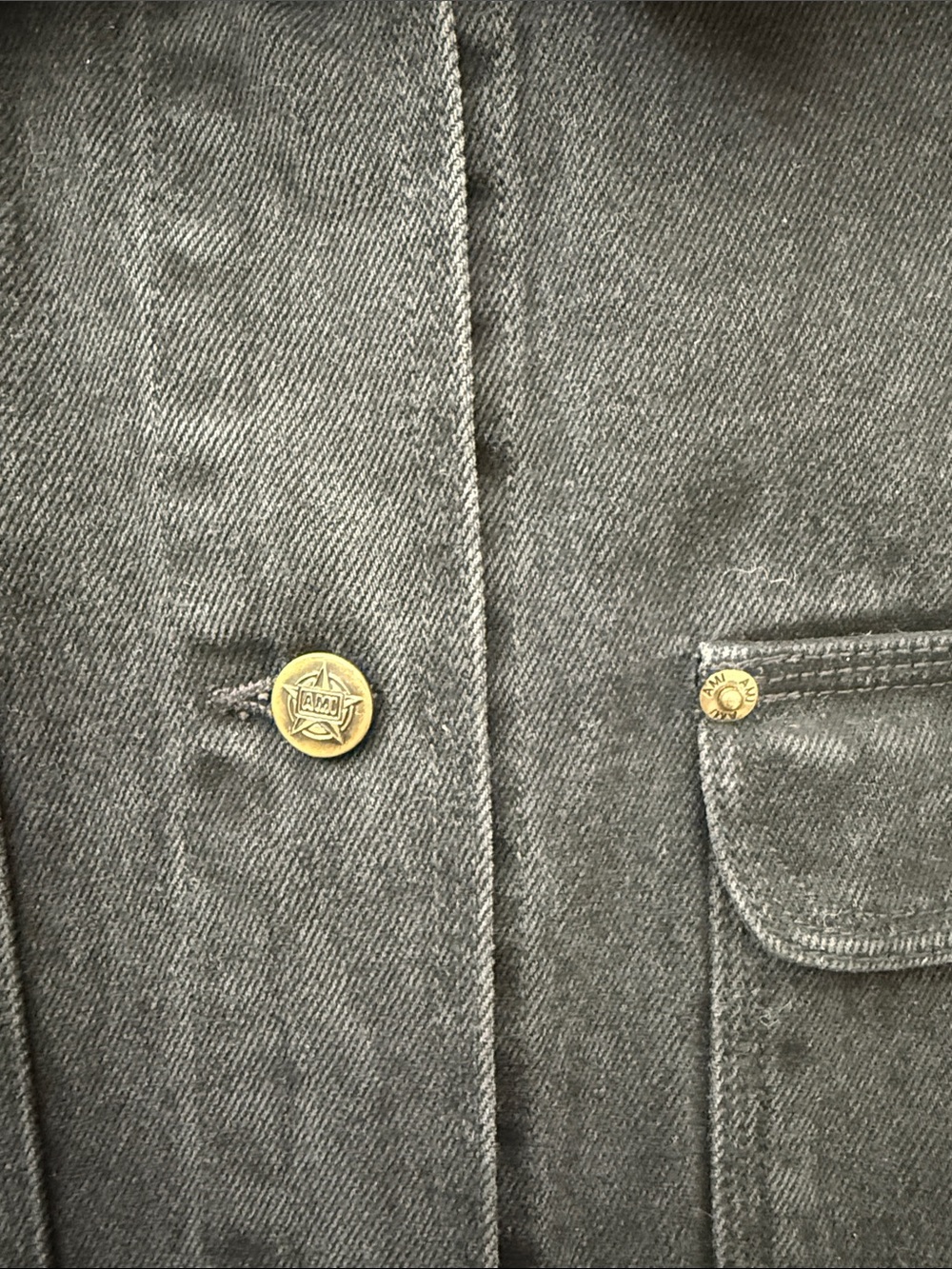 Vintage AMI Men's Black Cotton Field Jacket // M // Y2K - Picture 7 of 15
